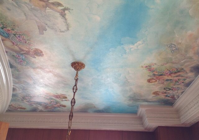 春日井市I邸天井壁画工事