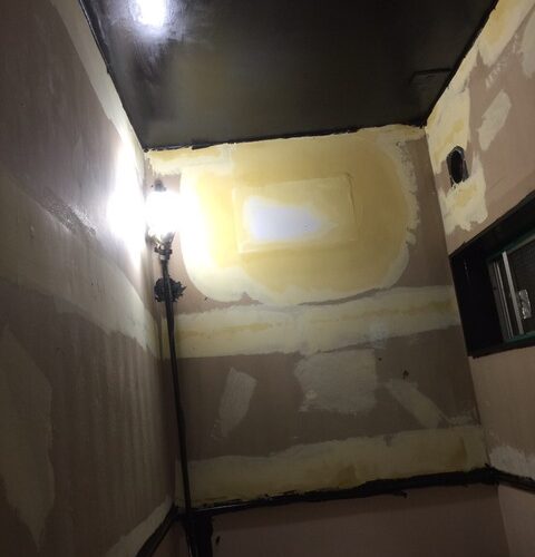 天井塗装下地パテ処理